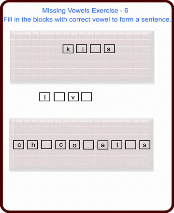 Missing Vowels 6 Sheet