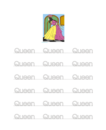 Queen Word Worksheet Sheet