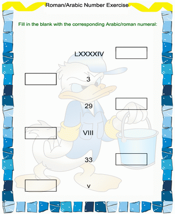 Roman Numbers 10 Sheet