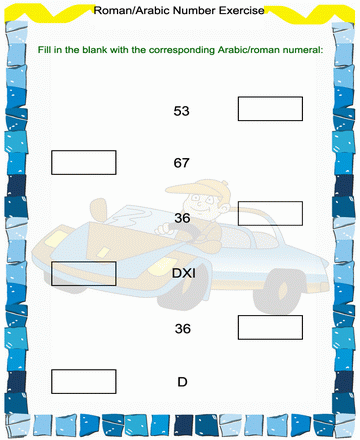 Roman Numbers 17 Sheet