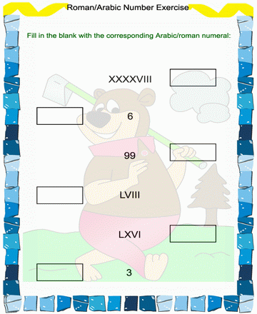 Roman Numbers 2 Sheet