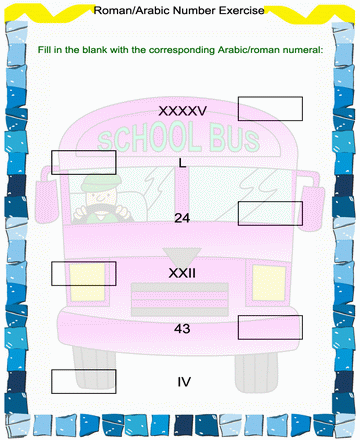 Roman Numbers 21 Sheet