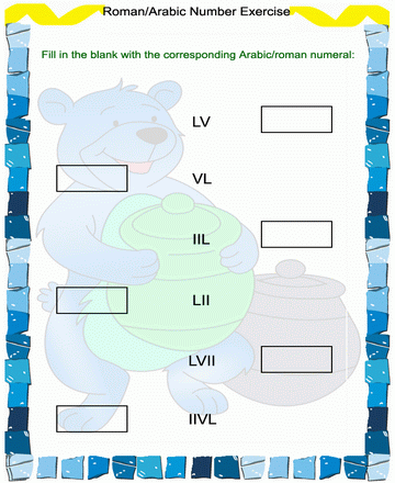 Roman Numbers 44 Sheet