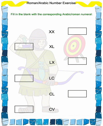 Roman Numbers 49 Sheet