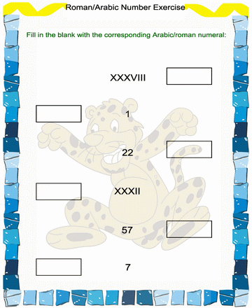 Roman Numbers 5 Sheet