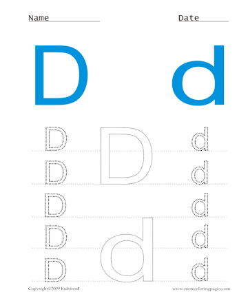 Printable Small And Capital Letter D Coloring Worksheets, Free Online ...
