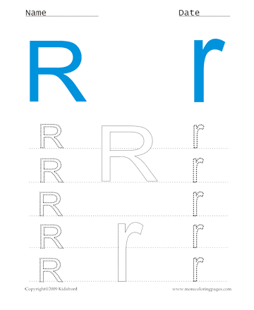 Small And Capital Letter R Sheet