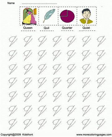 Small Letter With Picture Q Sheet