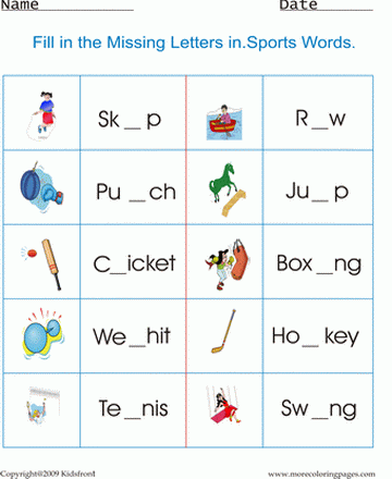 Sports Worksheet Sheet