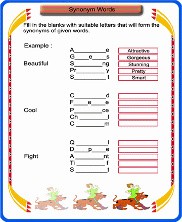 Synonyms 1 Sheet