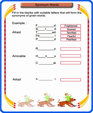 Synonyms 11 Sheet