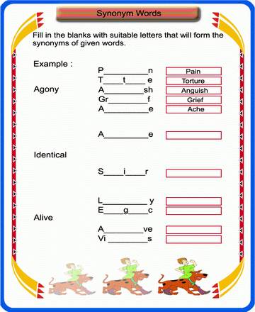 Synonyms 12 Sheet