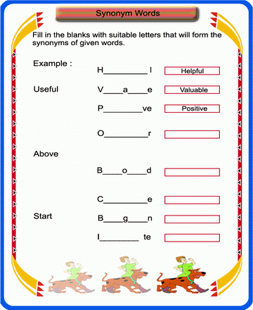 Synonyms 14 Sheet