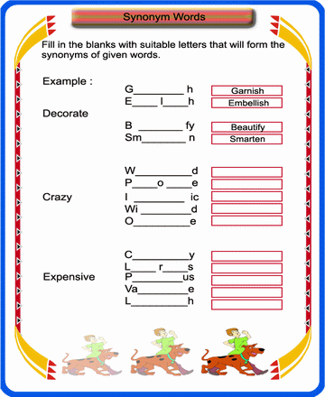 Synonyms 19 Sheet