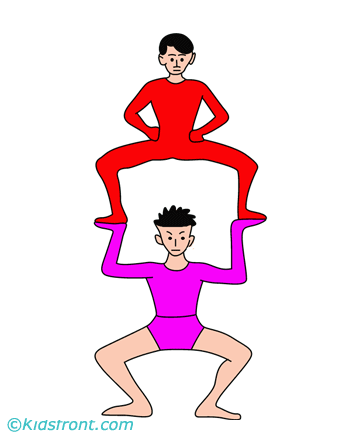 Chinese Acrobats Coloring Pages