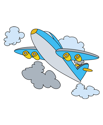Aeroplane Flying Coloring Pages