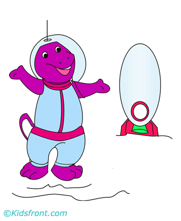 Barney Super Coloring Pages