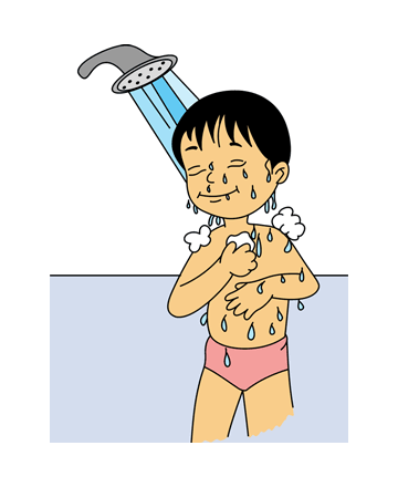 Have s shower. Рисунок на тему закаливание. Ребенок под душем. Мальчик под душем. Моется в душе.