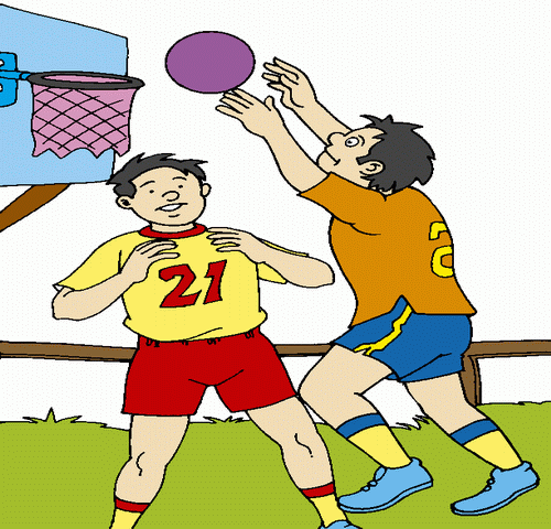 Boys Playing Basket Ball Coloring Pages