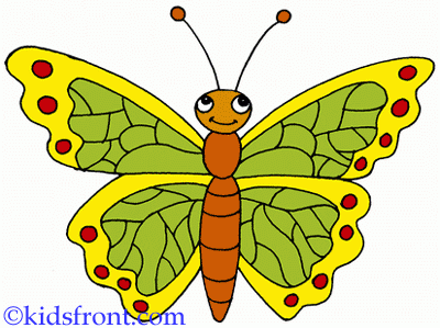 Yellow-green Butterfly Coloring Pages
