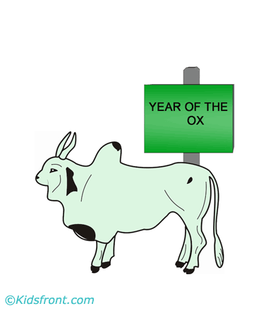 Chinese Year Ox Coloring Pages