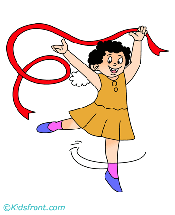 Ribbon Dance Coloring Pages