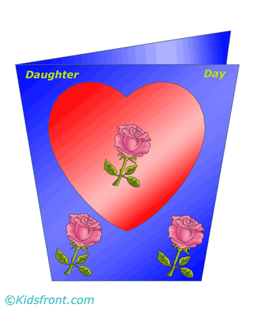Daughters Day Card Coloring Pages
