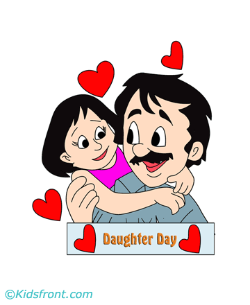Daughters Day Papa Love Coloring Pages