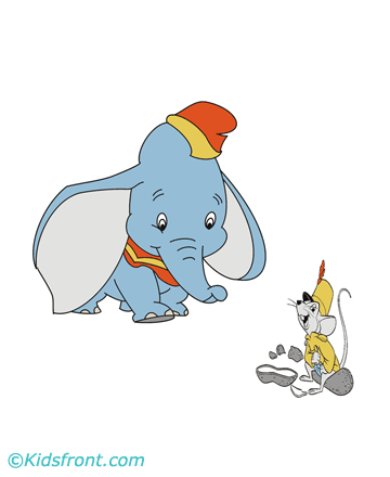 Dumbo Cartoon Coloring Pages