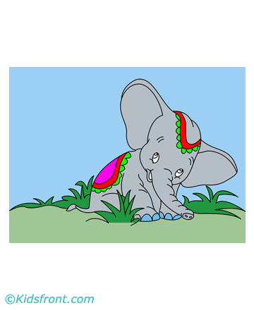 Tired Elephant Coloring Pages