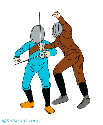 Fencing Actions Coloring Pages