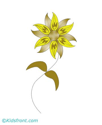 Yellow Flower Coloring Pages