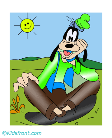 Smiling Goofy Coloring Pages