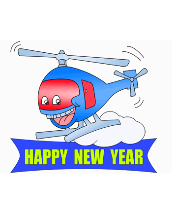 New Year In Plane Coloring Pages