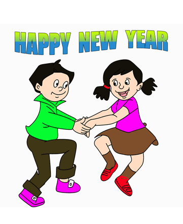 New Year Dancing Coloring Pages