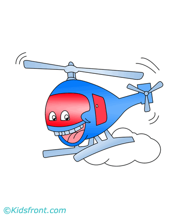Smiling Helicopter Coloring Pages