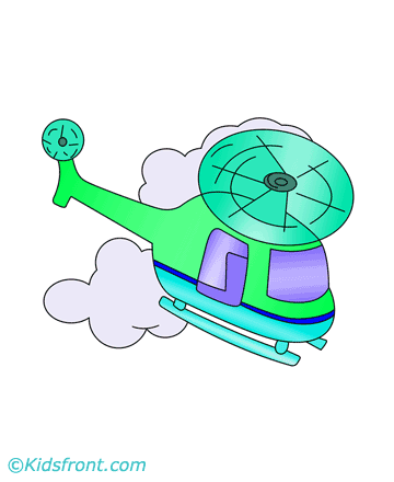 Helicopter In Sky Coloring Pages