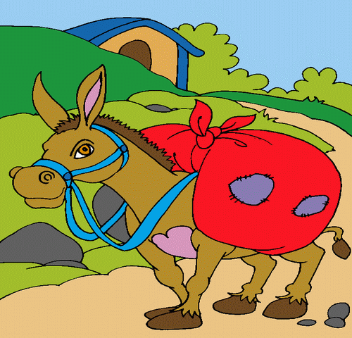 Horse Carring Goods Coloring Pages