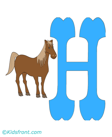 H-capital Letter Coloring Pages
