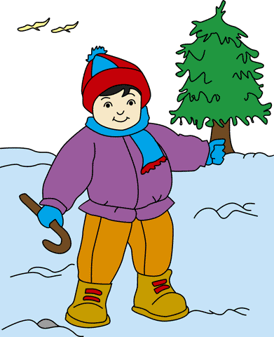 Boy Walking On Ice Coloring Pages