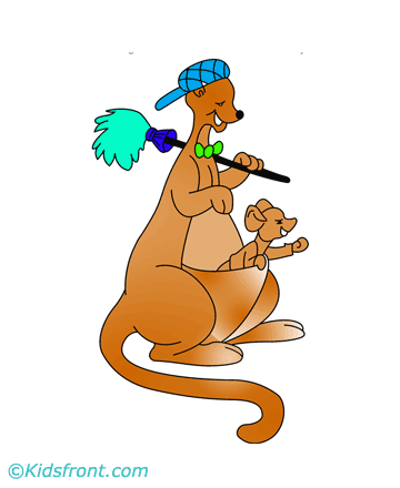 Mother And Child Kangaroo Coloring Pages