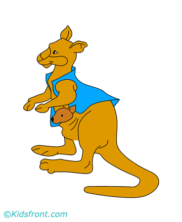 Mother And Baby Kangaroo Coloring Pages