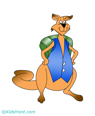 Fashionable Kangaroo Coloring Pages