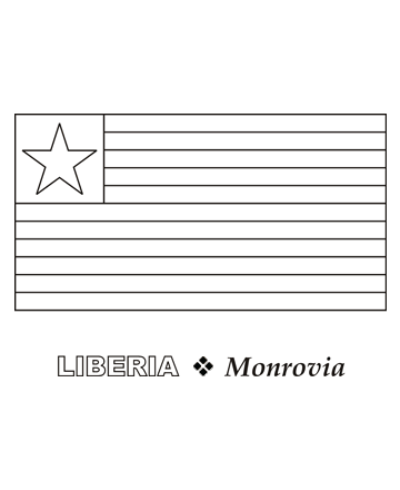 Liberia Flag Coloring Pages