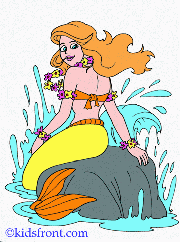 Sitting Mermaid Coloring Pages