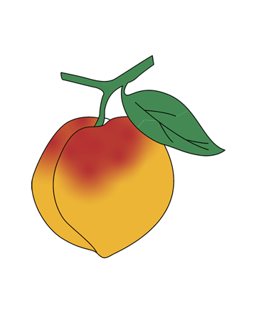 Green Peach Coloring Pages