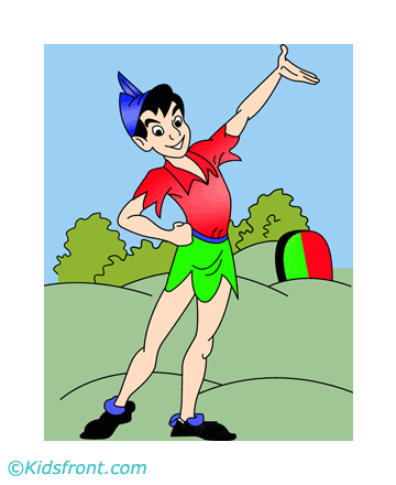 Excited Peterpan Coloring Pages