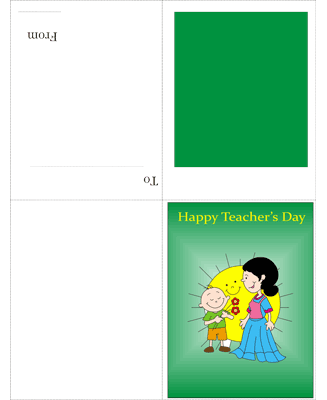 Color The Teachers Day Card Without Quotes 6 Coloring Pages