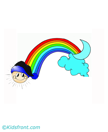 Smiling Rainbow Coloring Pages