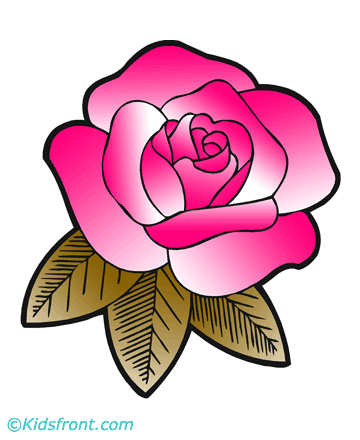 Pink Rose Coloring Pages